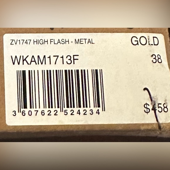 NIB ZADIG&VOLTAIRE Zv1747 High Flash Metal Sneakers 38 Gold Lightning Bolt 7 - Picture 8 of 10